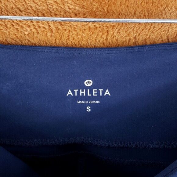 ATHLETA Womens Leggings Small Blue Pull On Zip Pockets Notch Ankle STELLAR - Picture 5 of 11